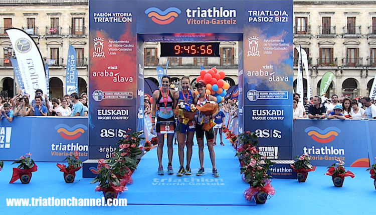 El podio femenino del Full Triathlon Vitoria Gasteiz repite en 2018